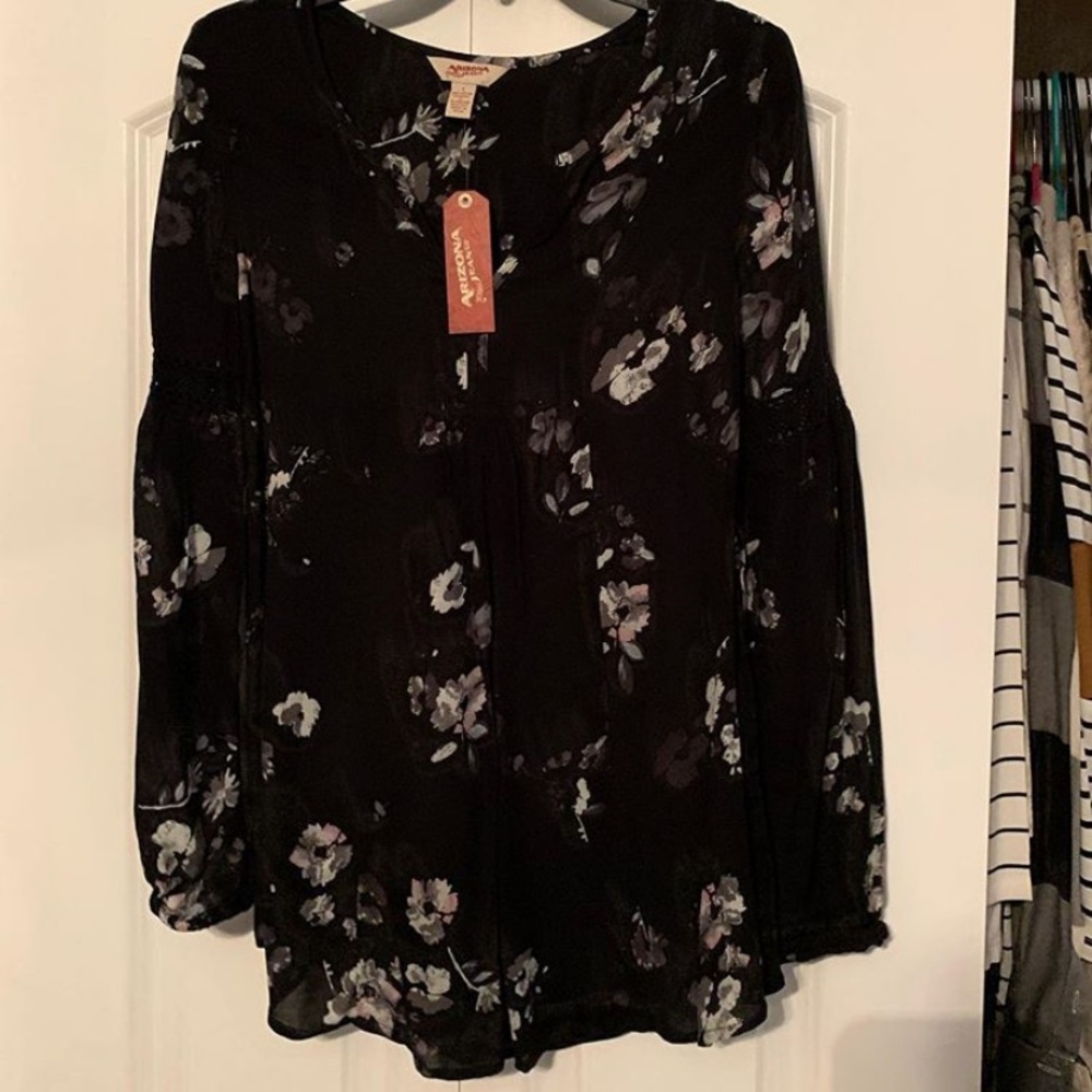 Black Floral Top